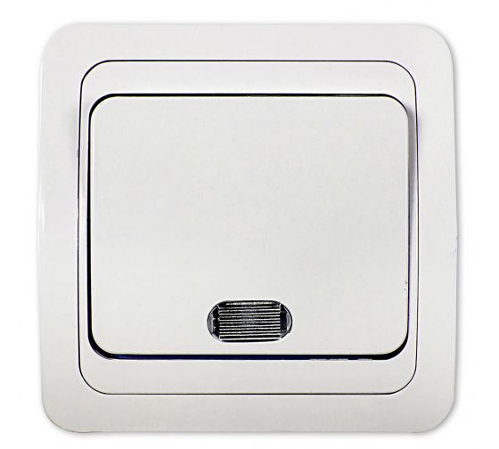 ASD/InHome Classico выкл. СУ 1 кл. 10А бел. инд.(керам. осн.) 2121