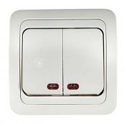 ASD/InHome CLASSICO выкл. СУ 2 кл. 10А бел. инд. (керам. осн.) 2123