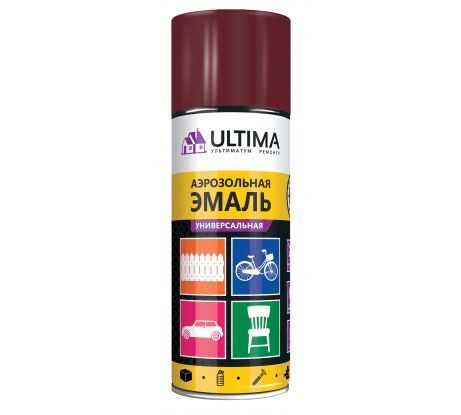 Ultima,  ВИННО-КРАСНЫЙ RAL 3005 краска алкидная аэроз. универсальная, 520 мл
