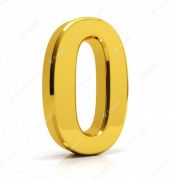 Цифра "0" для обозначения номера квартиры золото