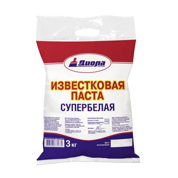 Известковая паста отбеленная   3 кг