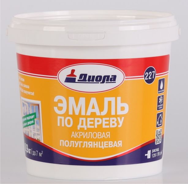 Эмаль по дереву акриловая Д-227 0,9кг