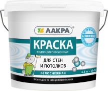 Краска в/д д/стен и потолков Лакра Белоснежный 6,5кг Л-С