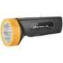 Ultraflash фонарь ручной LED3827 (акк. 4V 0.7Ah) 5св/д, черный+желт./пластик, вилка 220V